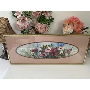 Vtg Barbara Gentile‎ Original Floral Watercolor Art Michigan Artist Cottagecore